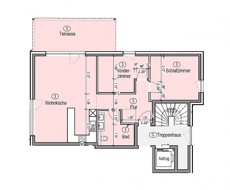 Foto Grundriss Wohnung Nr. 3