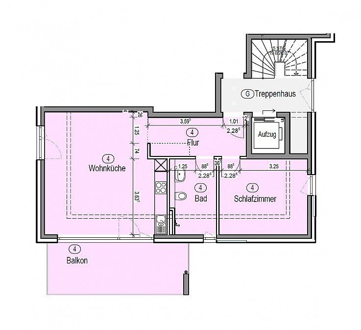 Foto Grundriss Wohnung Nr. 4