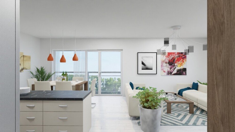 (9) Der Blick in Richtung des k�nftigen Balkonzuganges auf der Geb�uder�ckseite Etagenwohnung Bottrop / Fuhlenbrock