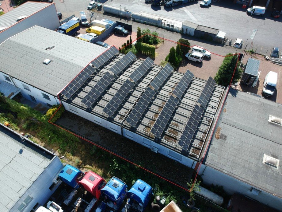 (42) Eine R�ckansicht des Geb�udes aus der Vogelperspektive Halle / Lager / Produktion Bottrop