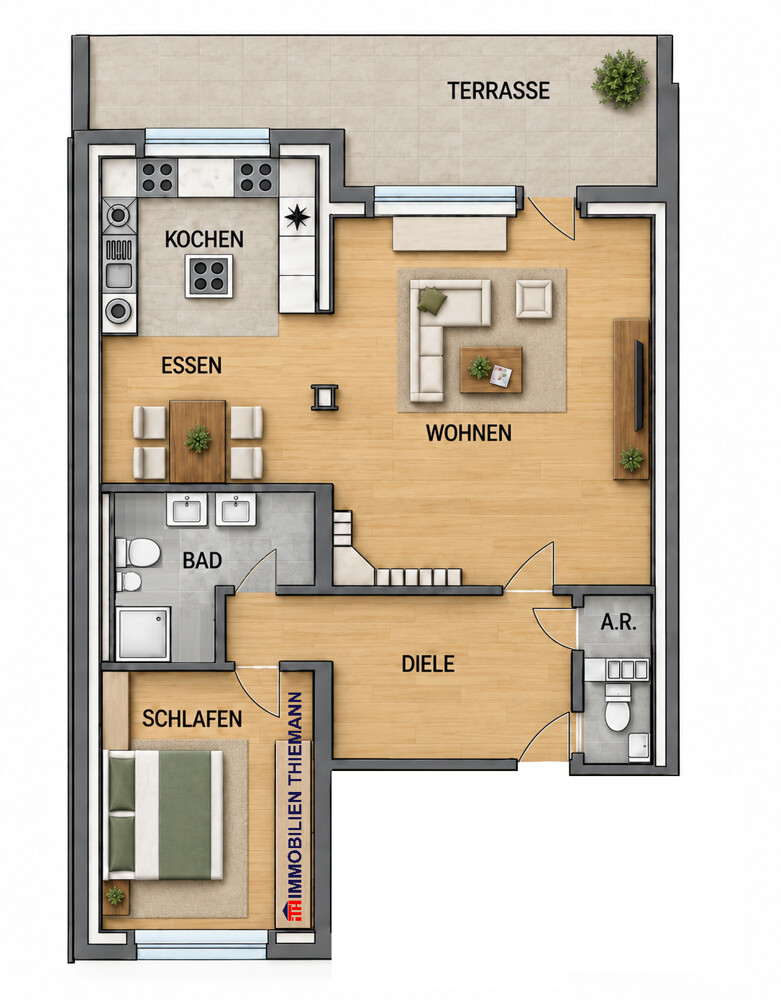 (24) Der Wohnungsgrundriss im Detail Erdgeschosswohnung Dorsten / Altendorf