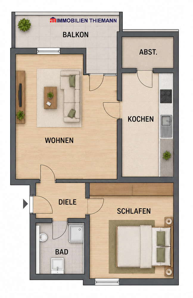 (23) Der Wohnungsgrundriss im Detail Etagenwohnung Bottrop / Fuhlenbrock