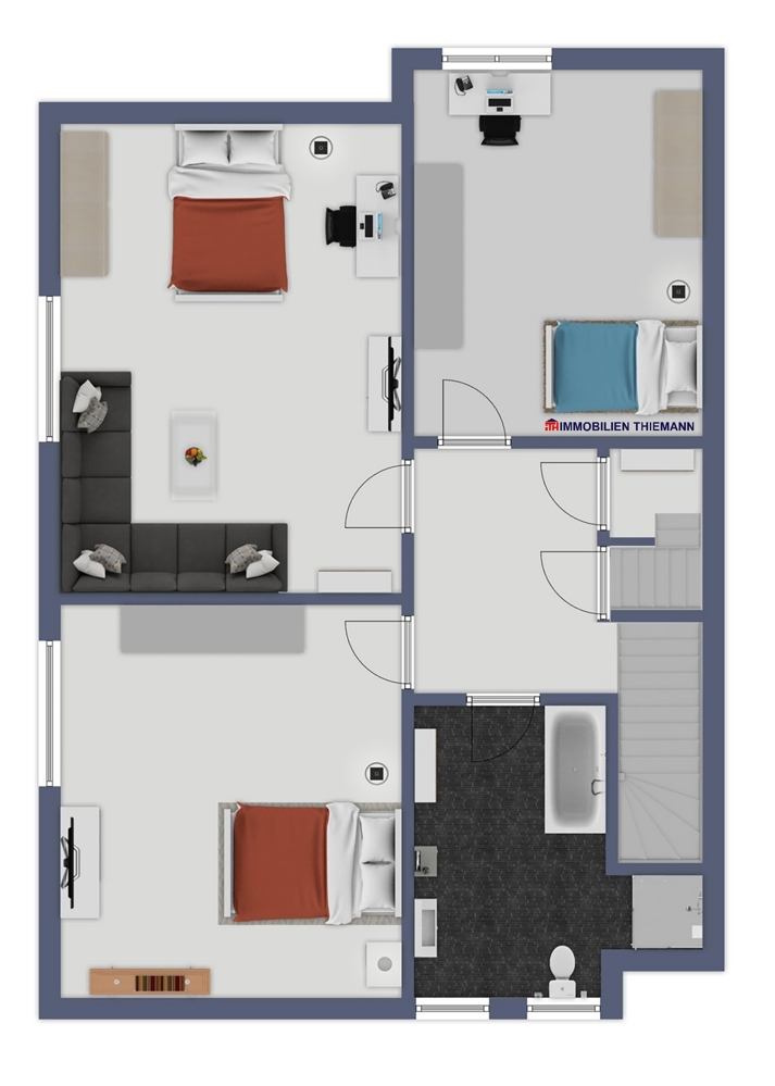 (38) Der Hausgrundriss im 1. Obergeschoss Doppelhaush�lfte Bottrop / Stadtmitte