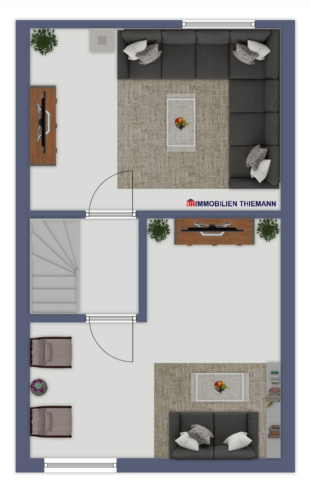 (28) Der Hausgrundriss im Obergeschoss Reihenmittelhaus Oberhausen / Holten