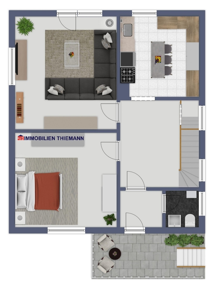 (33) Der Hausgrundriss im Erdgeschoss Einfamilienhaus Bottrop / Stadtmitte