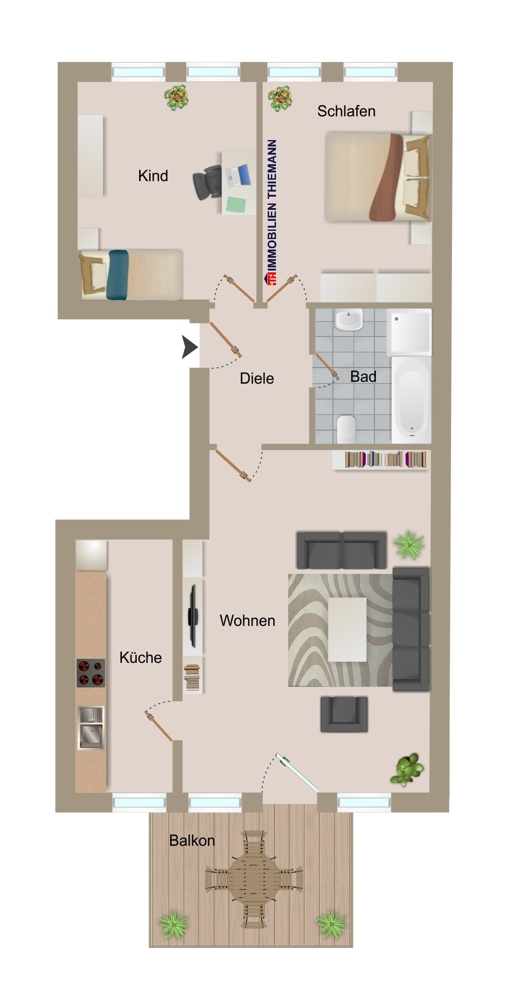 (24) Der Wohnungsgrundriss im Detail Etagenwohnung Bottrop / Ebel