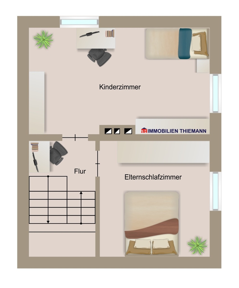 (27) Der Hausgrundriss im Obergeschoss Reiheneckhaus Gladbeck / Schultendorf