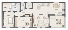 (54) Der (Hinter-) Hausgrundriss im Obergeschoss iTH: Mehr als ein Zuhause - Immobilienensemble in Bottrop f�r Familie, Ideen & neue Lebenskonzepte!