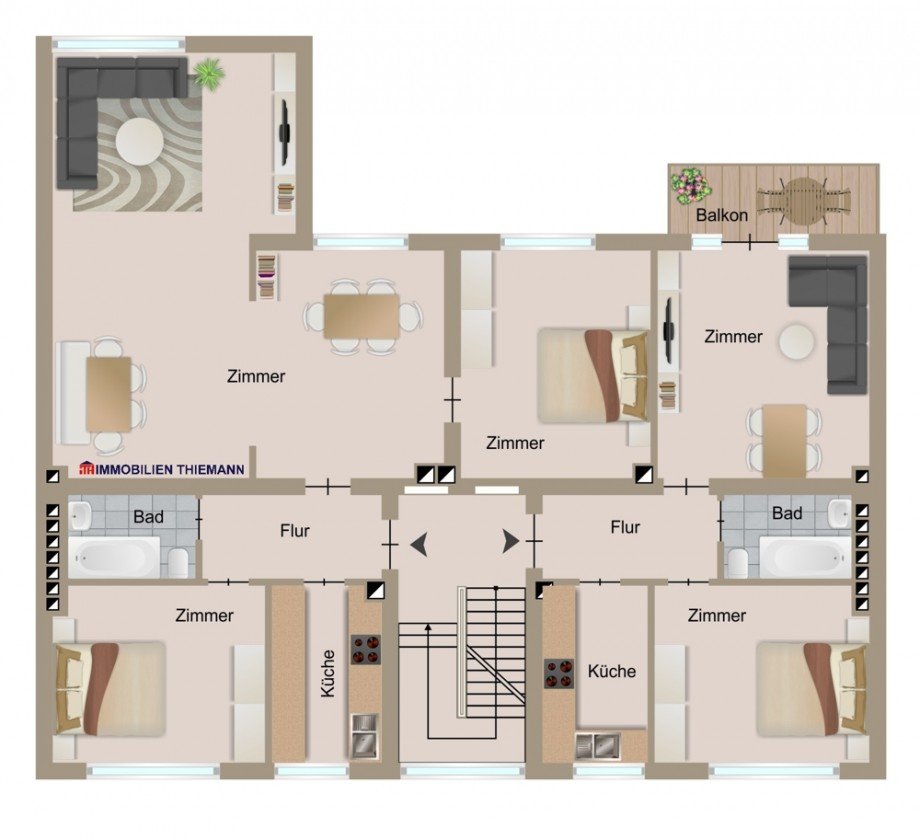(52) Der Hausgrundriss im 1. Obergeschoss Haus Gelsenkirchen / Bulmke-H�llen