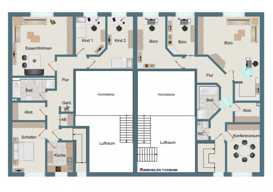 (44) Der Etagengrundriss im Obergeschoss Halle / Lager / Produktion Bottrop