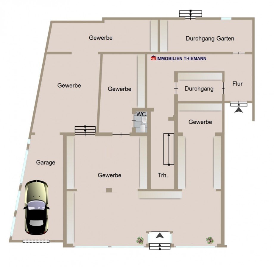 (37) Der Hausgrundriss im Erdgeschoss Haus Bottrop / Batenbrock