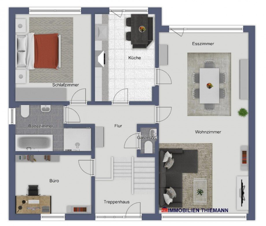 (33) Der Hausgrundriss im Obergeschoss Einfamilienhaus Oberhausen / Sterkrade-Nord