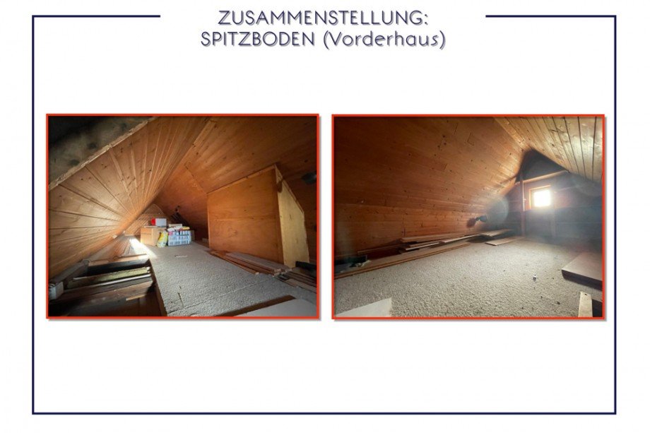 (38) Hier eine erste Zusammenstellung der Lagerfl�chen im Spitzboden des Haupthauses Einfamilienhaus Bottrop / Feldhausen
