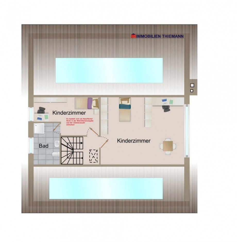 (45) Der Hausgrundriss im Spitzboden Zweifamilienhaus Bottrop / Eigen