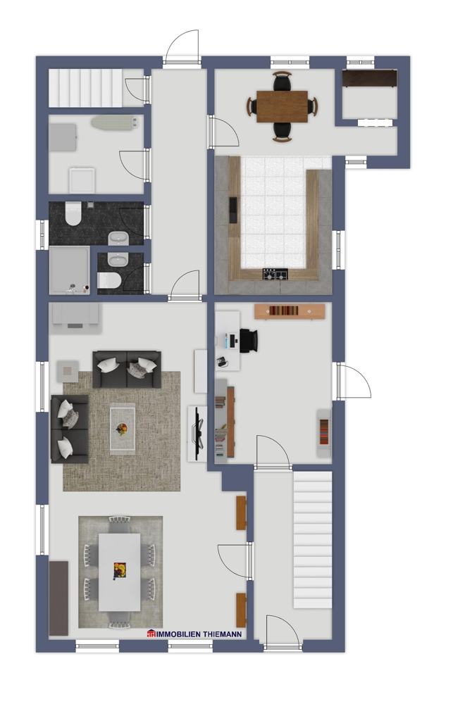 (42) Der Hausgrundriss im Erdgeschoss Einfamilienhaus Bottrop / Feldhausen