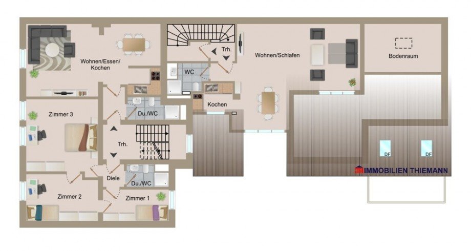 (55) Die Geb�udegrundrisse im Obergeschoss Mehrfamilienhaus Gladbeck / Zweckel