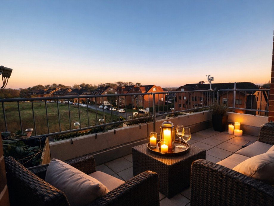 (15) Der Balkon befindet sich auf der �stlichen Giebelseite Dachgeschosswohnung Bottrop / Vonderort