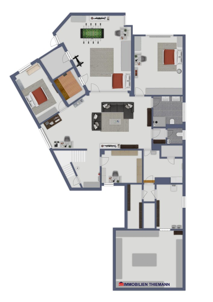 (34) Der Wohnungsgrundriss im Kellergeschoss Erdgeschosswohnung Bottrop / Stadtmitte