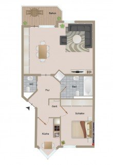 (21) Der Wohnungsgrundriss im 1. Obergeschoss *VERKAUFT*