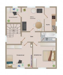(53) Der Hausgrundriss im Obergeschoss *VERKAUFT*