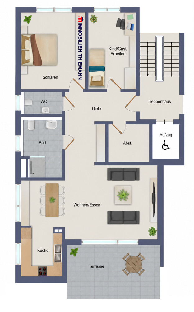 (24) Der Wohnungsgrundriss im Detail Erdgeschosswohnung Oberhausen / Klosterhardt-Nord
