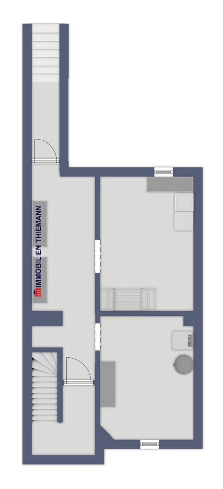 (33) Der Hausgrundriss im Kellergeschoss Reihenmittelhaus Bottrop / Batenbrock