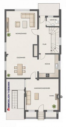 (56) Der (Vorder-) Hausgrundriss im Erdgeschoss iTH: Mehr als ein Zuhause - Immobilienensemble in Bottrop f�r Familie, Ideen & neue Lebenskonzepte!