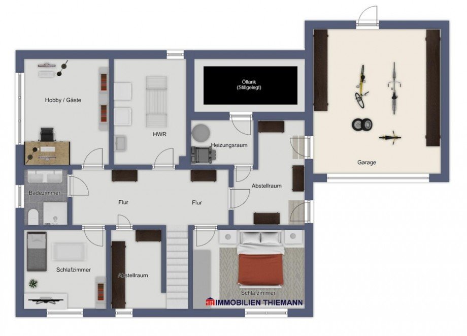 (32) Der Hausgrundriss im Untergeschoss Einfamilienhaus Oberhausen / Sterkrade-Nord
