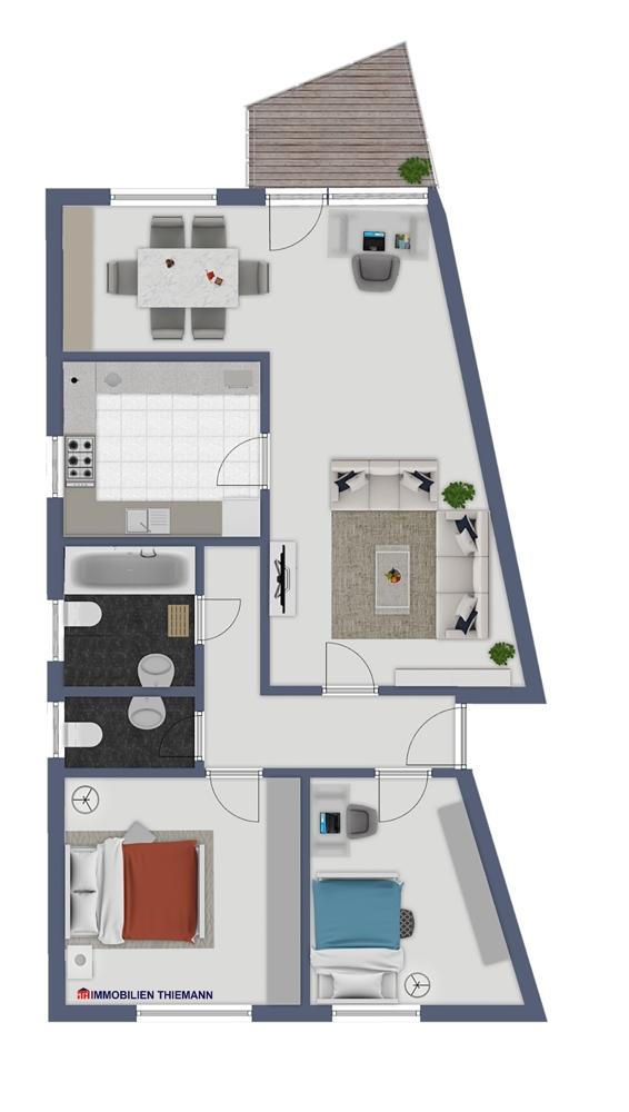 (22) Der Wohnungsgrundriss im Detail Etagenwohnung Bottrop / Fuhlenbrock