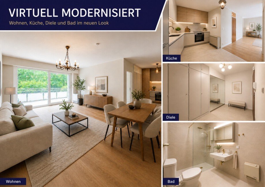 (25) Virtuell f�r Sie modernisiert Erdgeschosswohnung Bottrop / Stadtmitte