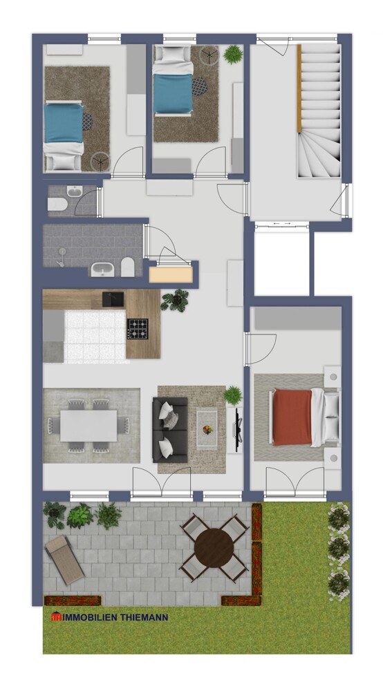 (27) Der Wohnungsgrundriss im Detail Erdgeschosswohnung Bottrop / Fuhlenbrock