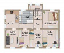 (38) Der Hausgrundriss im Obergeschoss iTH: Wohn-& Gesch�ftshaus mit �ber 250qm Gewerbefl�chen zzgl. zwei Wohneinheiten in BOT- Batenbrock!