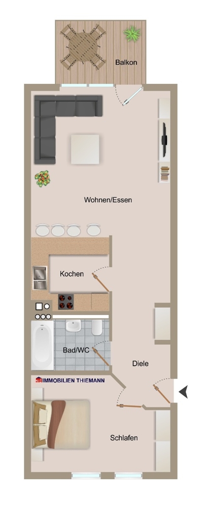 (20) Der Wohnungsgrundriss im Detail Etagenwohnung Bottrop / Bottrop-Vonderort