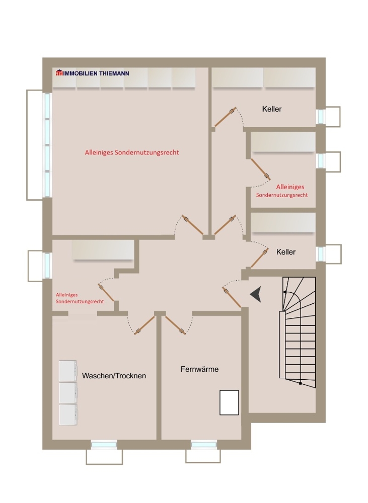 (26) Der Geb�udegrundriss im Kellergeschoss Etagenwohnung Bottrop / Stadtmitte