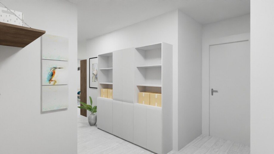 (5) Hier ein visualisierter Eindruck des zuk�nftigen Wohnungsflures Erdgeschosswohnung Bottrop / Fuhlenbrock