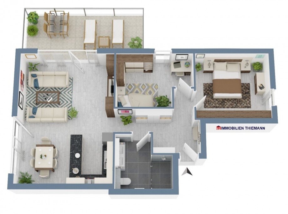 (14) Der Wohnungsgrundriss im 2. Obergeschoss (Whg. Nr. 5) Etagenwohnung Bottrop / Fuhlenbrock