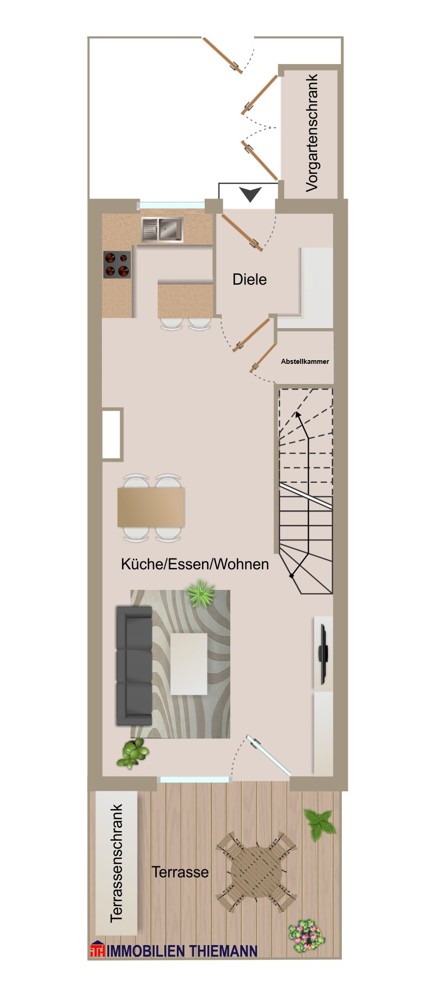 (27) Der Hausgrundriss im Erdgeschoss Einfamilienhaus Bottrop / Boy