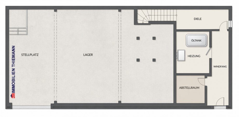 (53) Der (Hinter-) Hausgrundriss im Erdgeschoss Einfamilienhaus Bottrop / Stadmitte