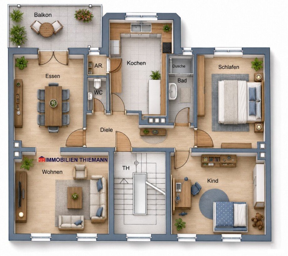 (27) Der Wohnungsgrundriss im Detail Etagenwohnung Bottrop / Stadtmitte
