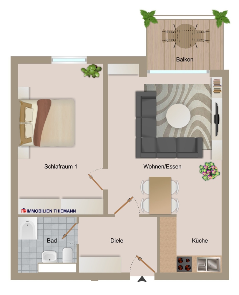 (20) Der Wohnungsgrundriss im Detail Etagenwohnung Bottrop / Stadtmitte