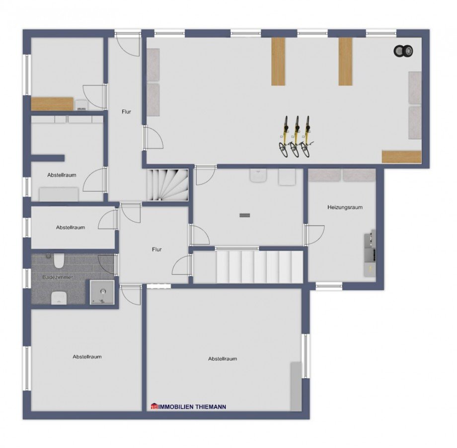 (35) Der Hausgrundriss im Kellergeschoss Bungalow Bottrop / Welheim