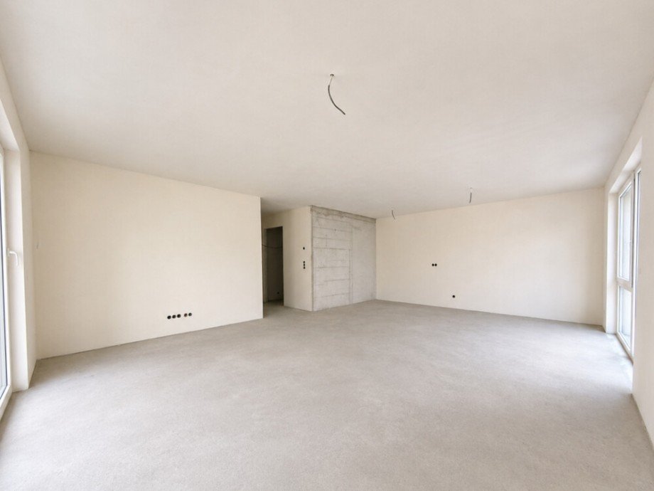 (7) Der Wohnbereich mit Blick in Richtung der zuk�nftigen K�che Erdgeschosswohnung Bottrop / Fuhlenbrock