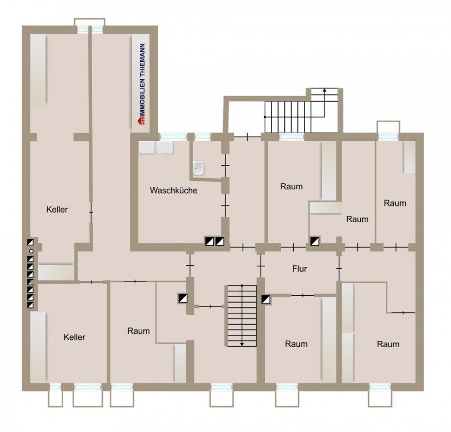 (50) Der Hausgrundriss im Kellergeschoss Haus Gelsenkirchen / Bulmke-H�llen