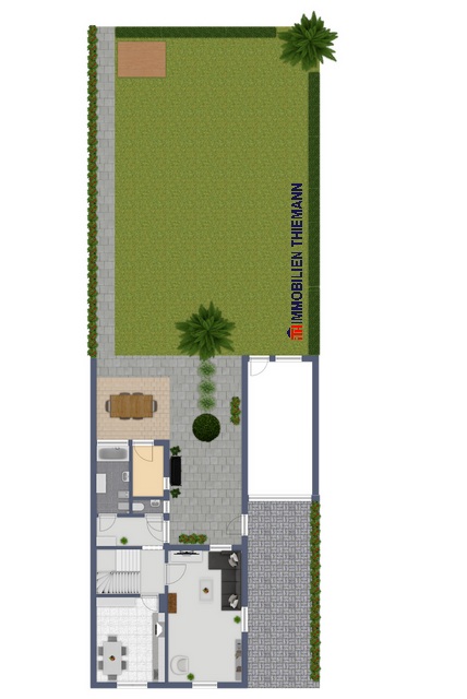 (41) Der Hausgrundriss im Erdgeschoss Doppelhaush�lfte Bottrop / Batenbrock