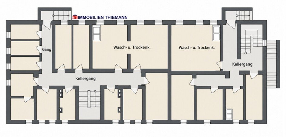 (42) Der Hausgrundriss im Kellergeschoss Mehrfamilienhaus Bottrop / Stadtmitte