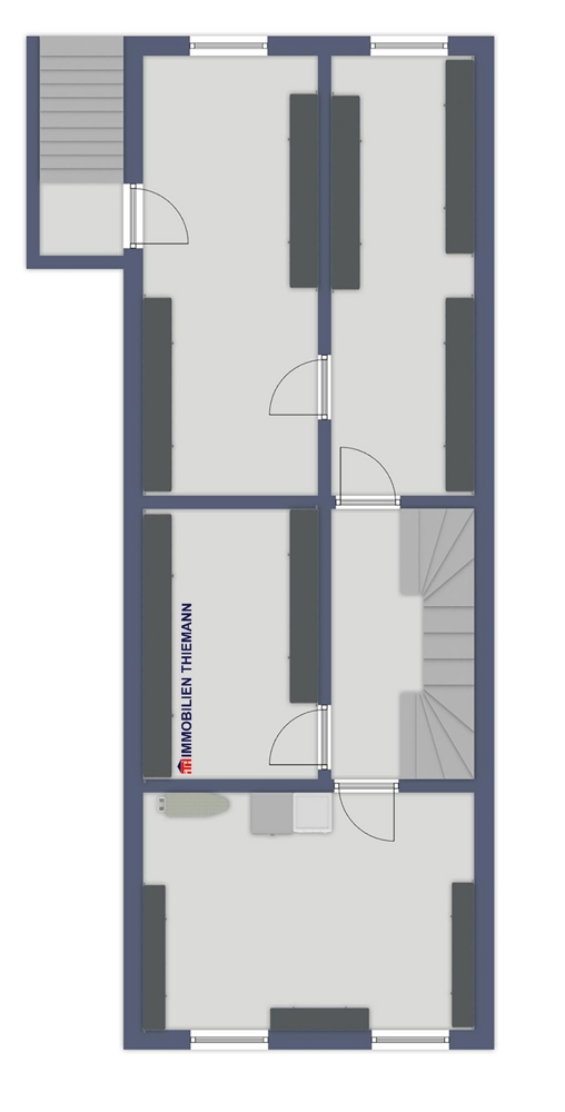 (30) Der Hausgrundriss im Kellergeschoss Reiheneckhaus Bottrop / Fuhlenbrock