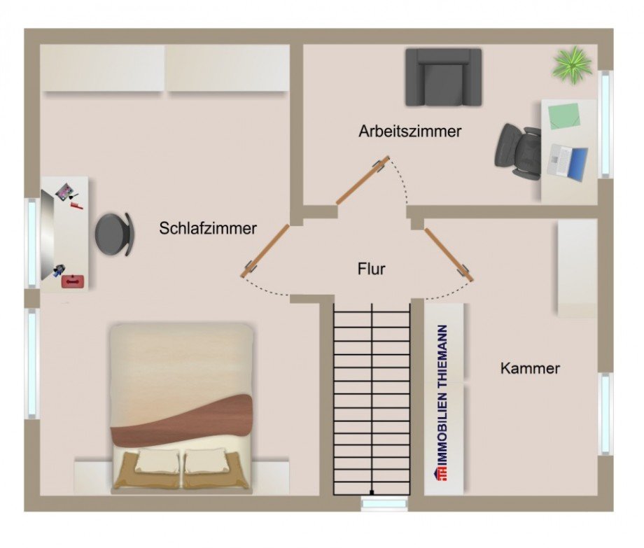 (24) Der Hausgrundriss im Obergeschoss Einfamilienhaus Bottrop / Stadtmitte