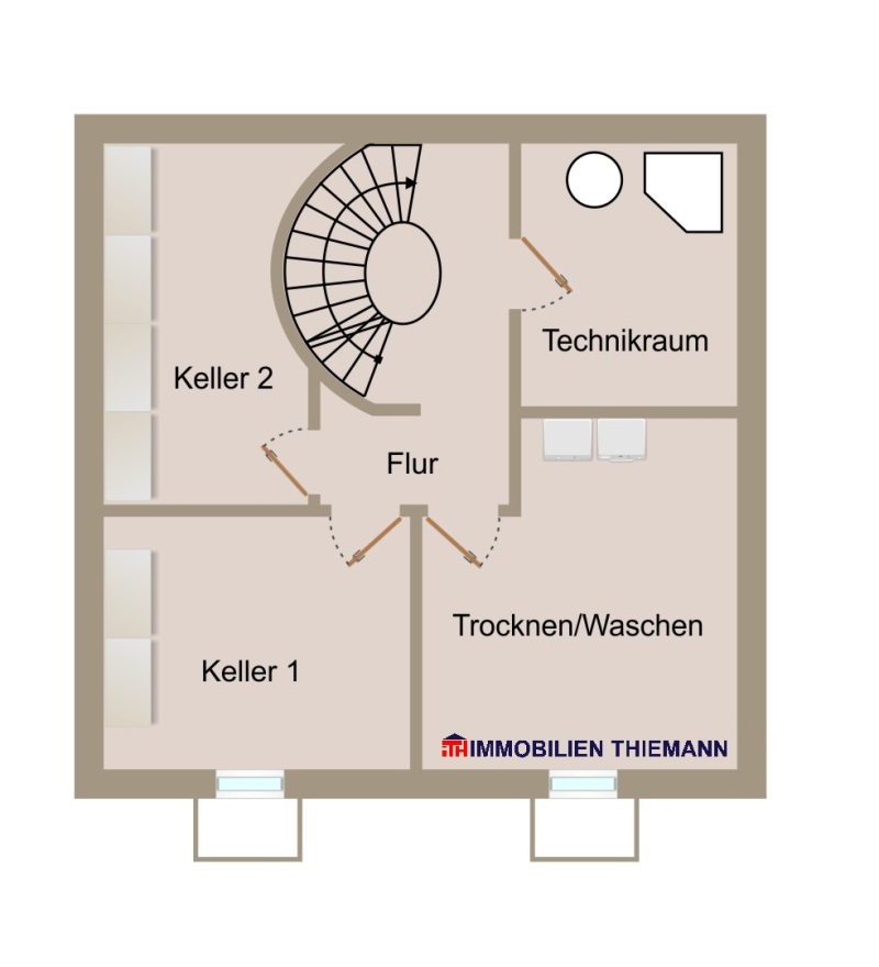 Der Hausgrundriss im Kellergeschoss Einfamilienhaus Bottrop / Kirchhellen