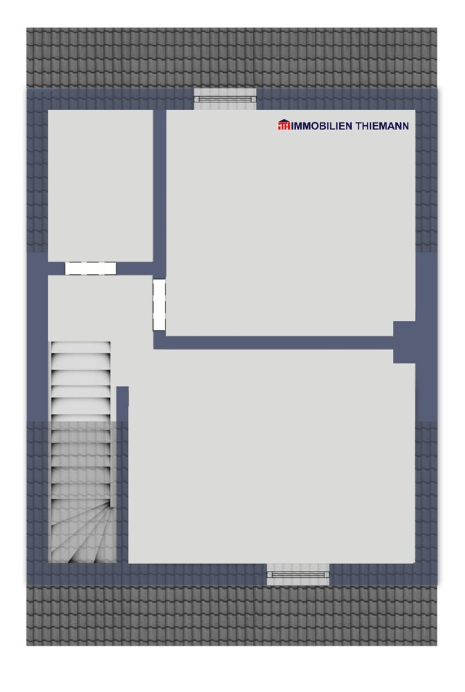(35) Der Hausgrundriss im Dachgeschoss Reihenmittelhaus Bottrop / Batenbrock