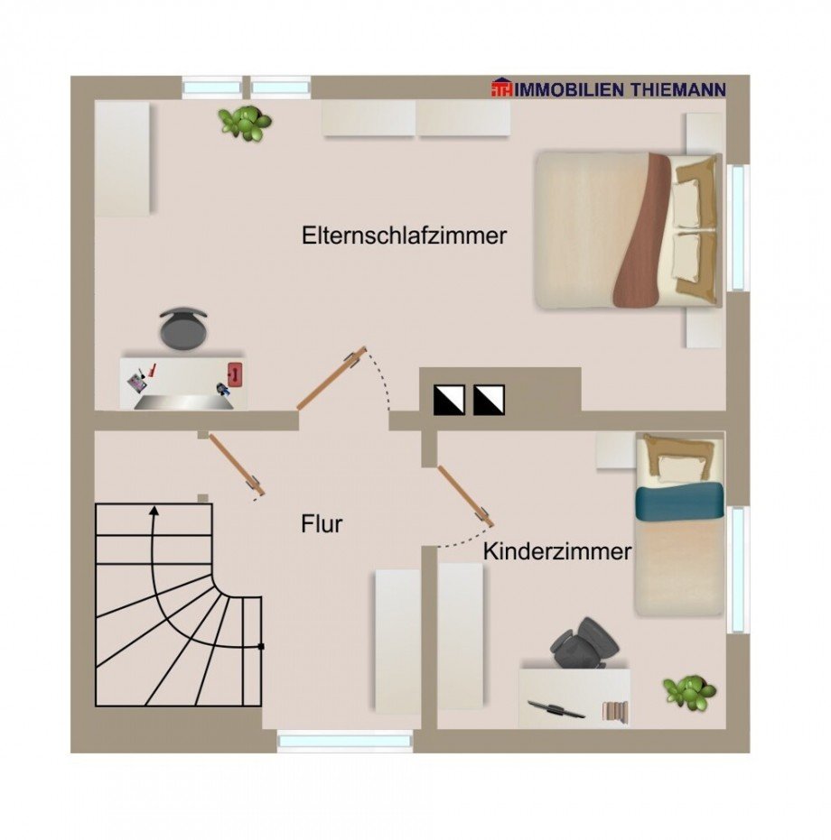 (29) Der Hausgrundriss im Obergeschoss Reihenendhaus Bottrop / Eigen